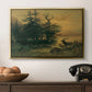 Wallowing Deer on the Shore of a Mountain Lake, c. 1850 - Floater Framed Canvas Print