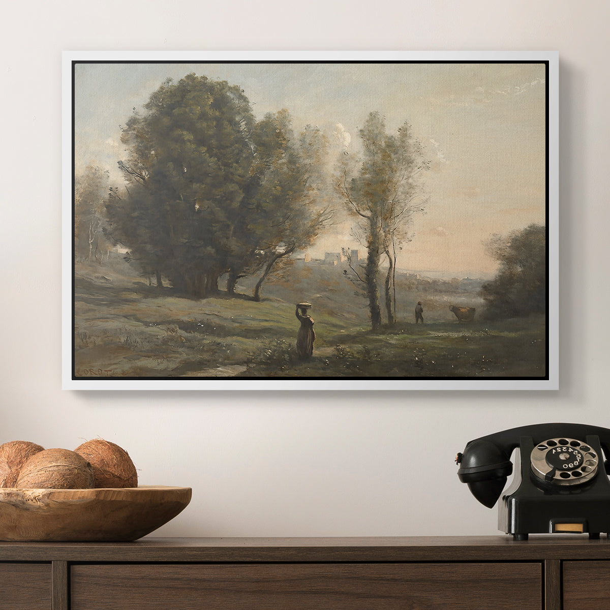 Landscape (Souvenir of les landes), c. 1872 - Floater Framed Canvas Print