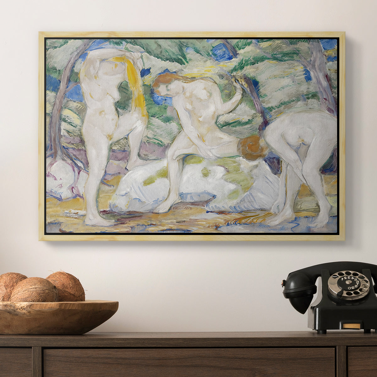 Bathing Women, 1910 - Floater Framed Canvas Print