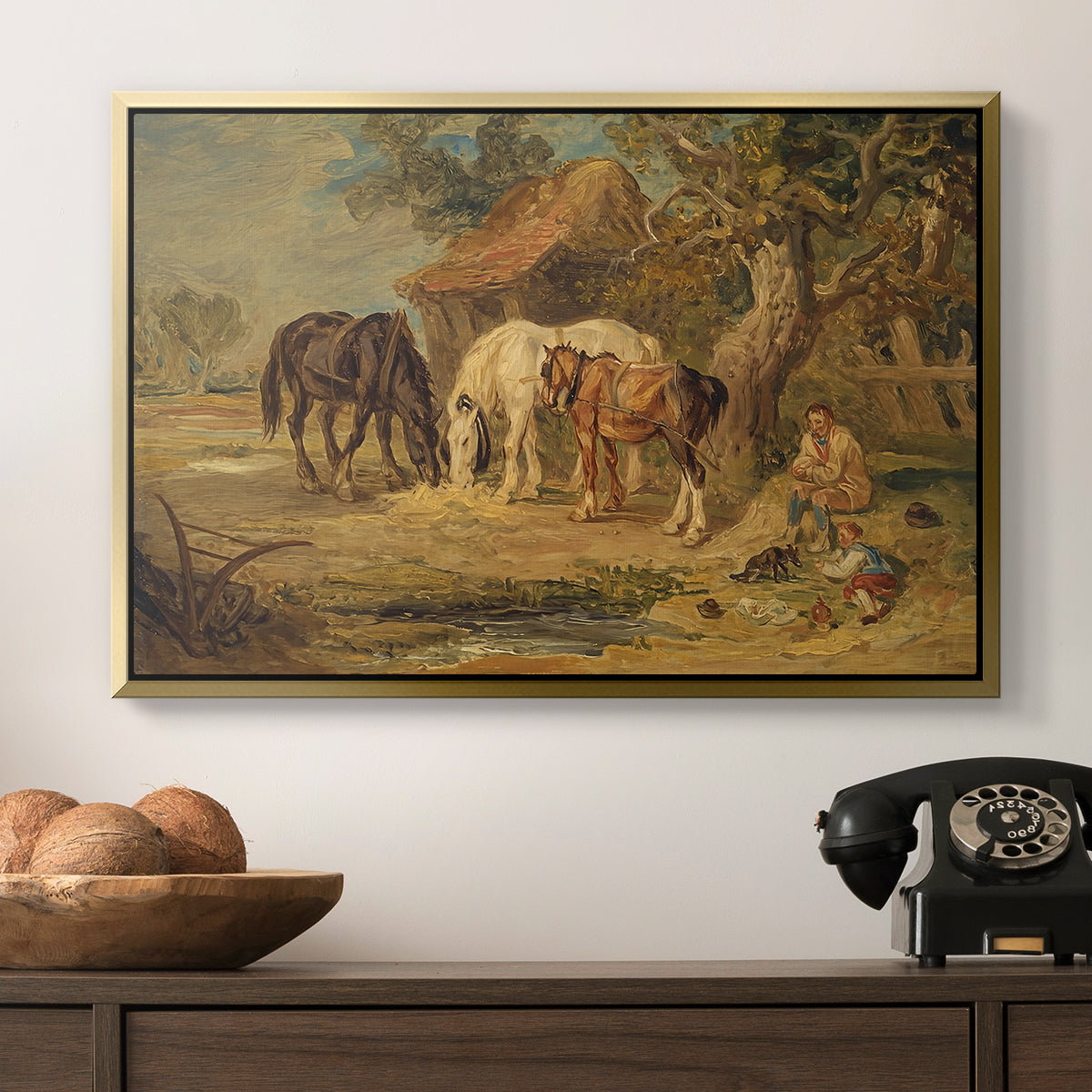 The Midday Meal, 1835 - Floater Framed Canvas Print