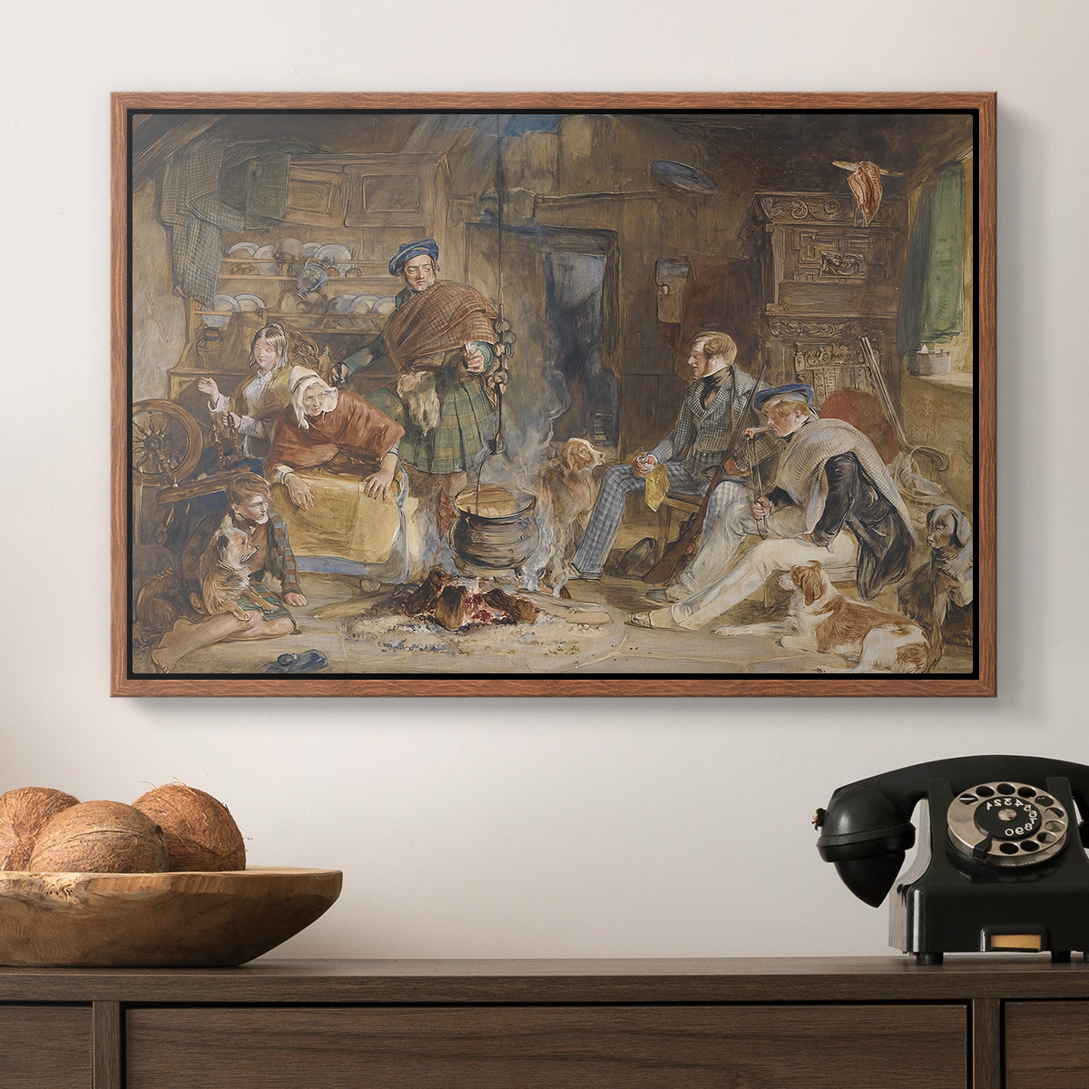 Highland Hospitality, 1832 - Floater Framed Canvas Print