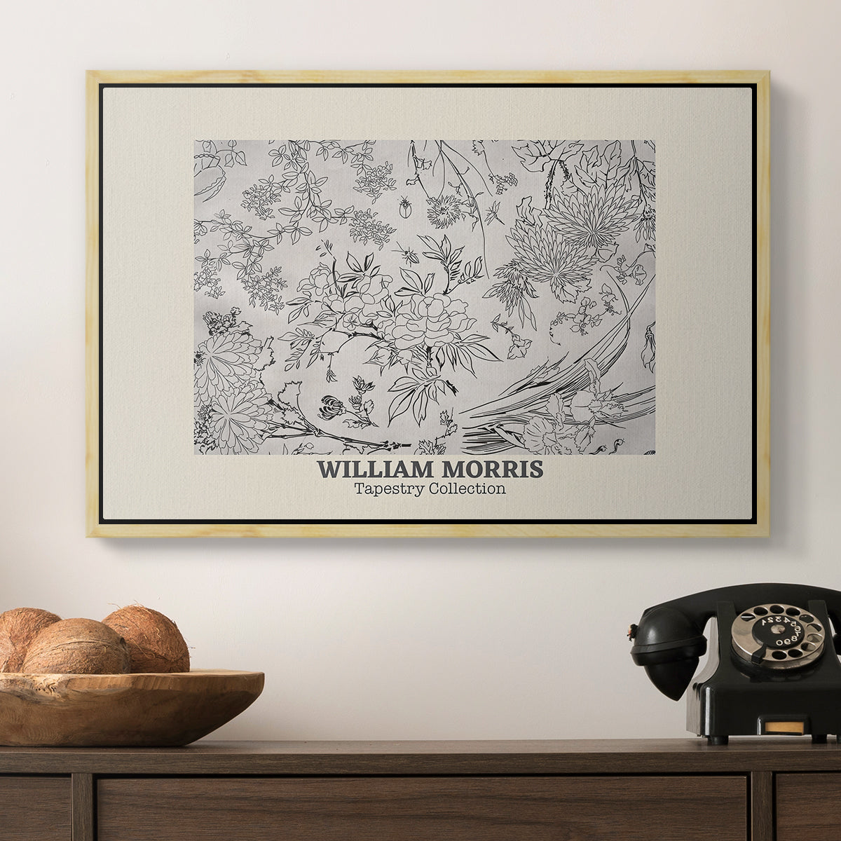 Fleurs, 1866 (Morris Inspired) - Floater Framed Canvas Print