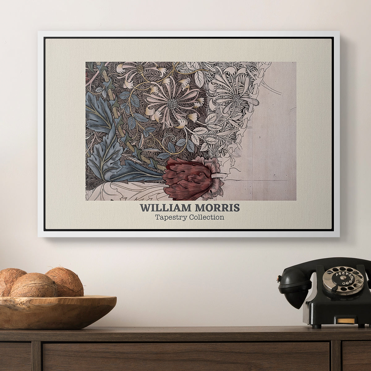 Honeysuckle (Tapestry Collection), 1874 - Floater Framed Canvas Print