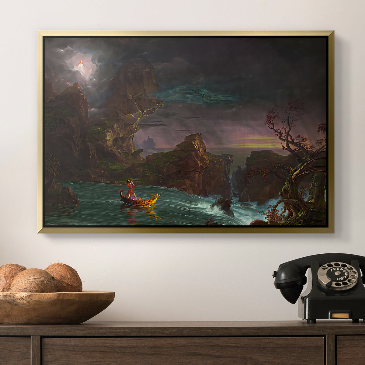 The Voyage of Life: Manhood, 1842 - Floater Framed Canvas Print