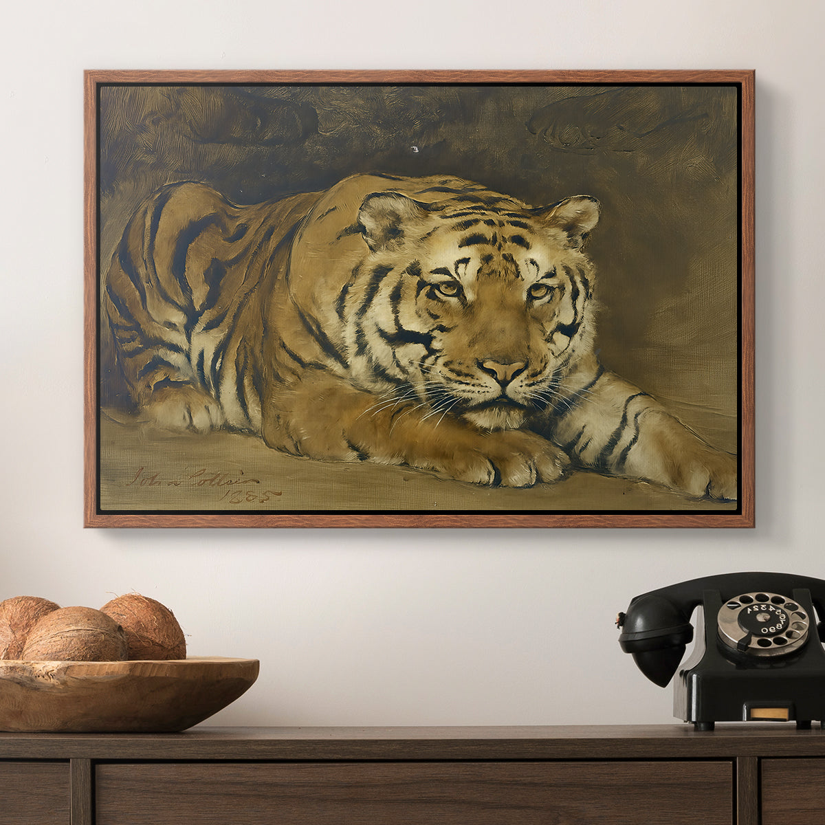Study of a Tiger for Circe, 1885 - Floater Framed Canvas Print