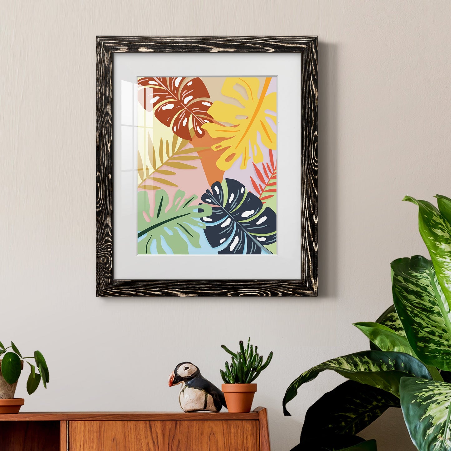 Tropical Foliage II - Premium Framed Print - Distressed Barnwood Frame - Ready to Hang