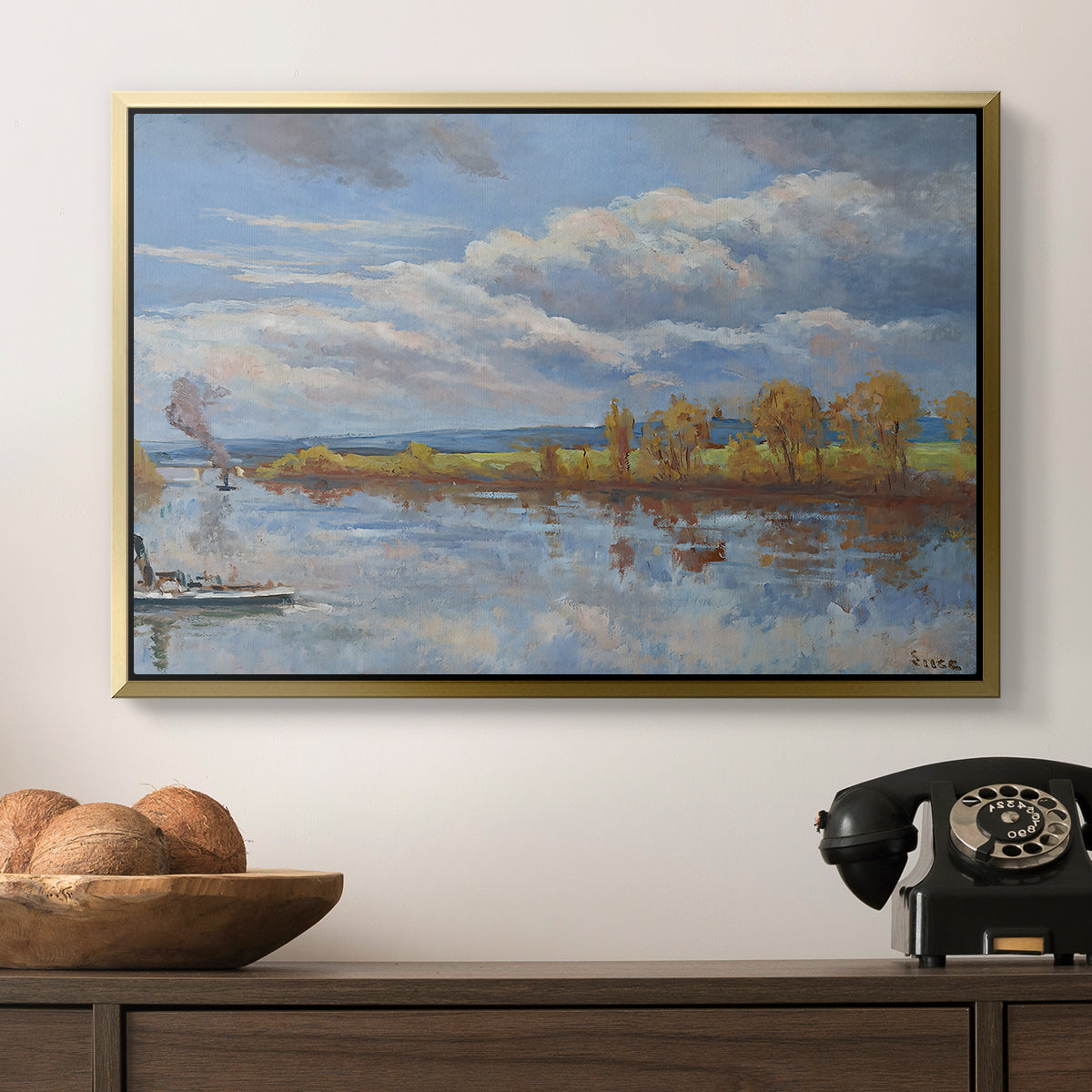 The Banks of the River Seine, 1893 - Floater Framed Canvas Print