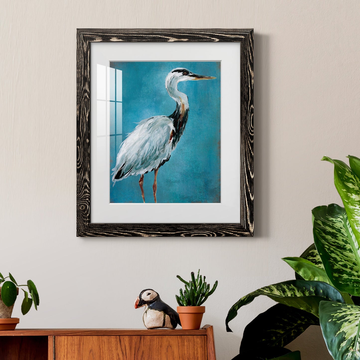 Great Blue Heron I - Premium Framed Print - Distressed Barnwood Frame - Ready to Hang