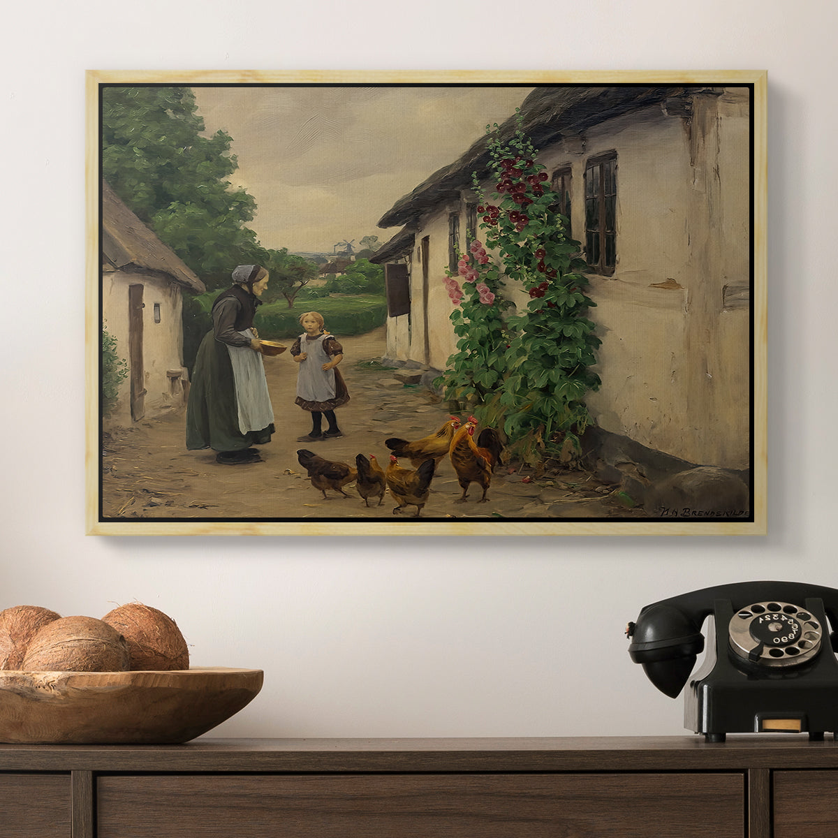 Visit to Grandmother, 1914 - Floater Framed Canvas Print