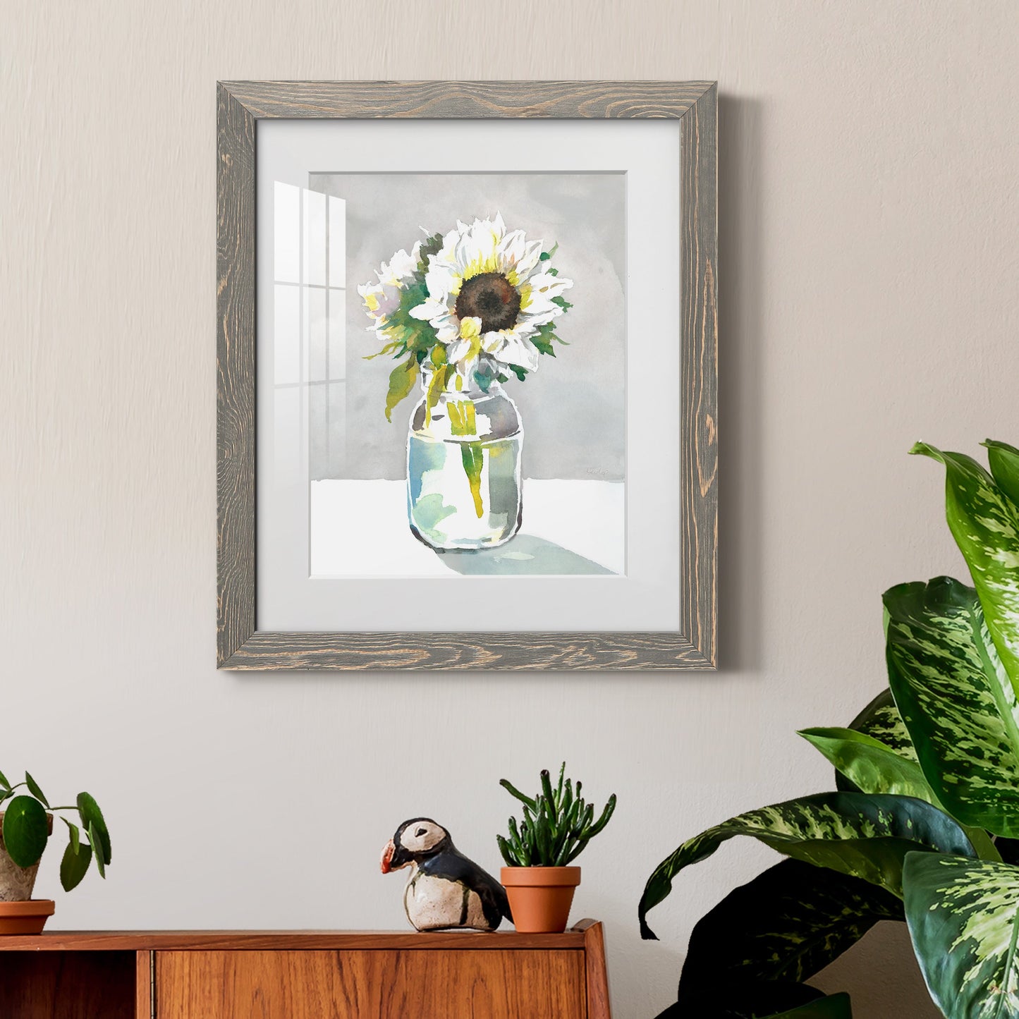 Sunflower I - Premium Framed Print - Distressed Barnwood Frame - Ready to Hang