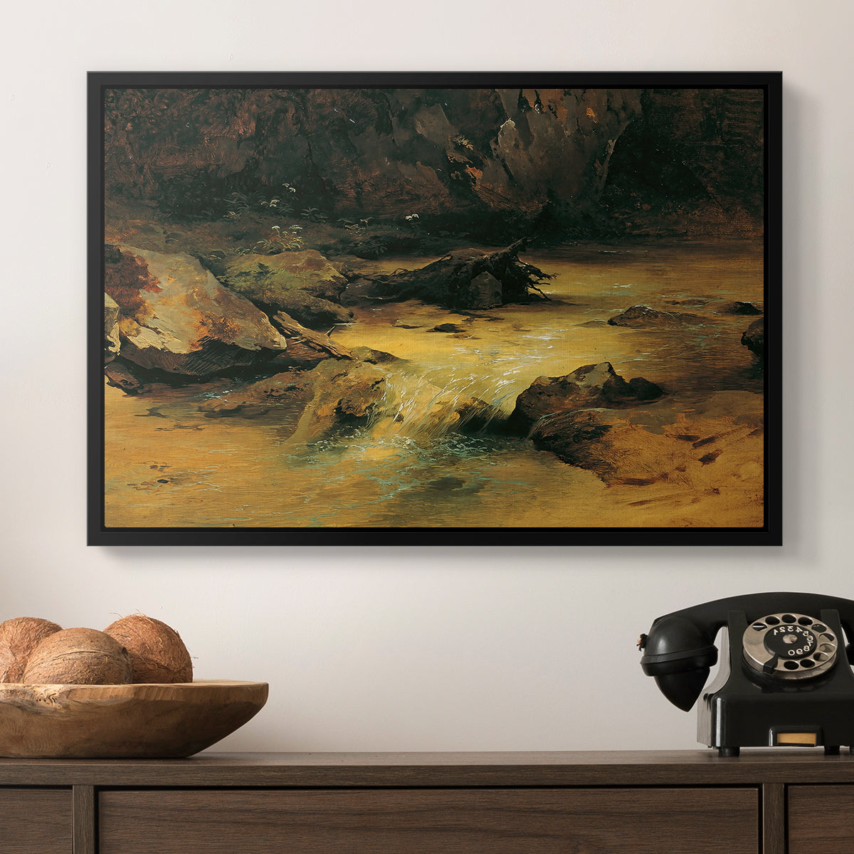 Wildbach (Wild Stream) - Floater Framed Canvas Print