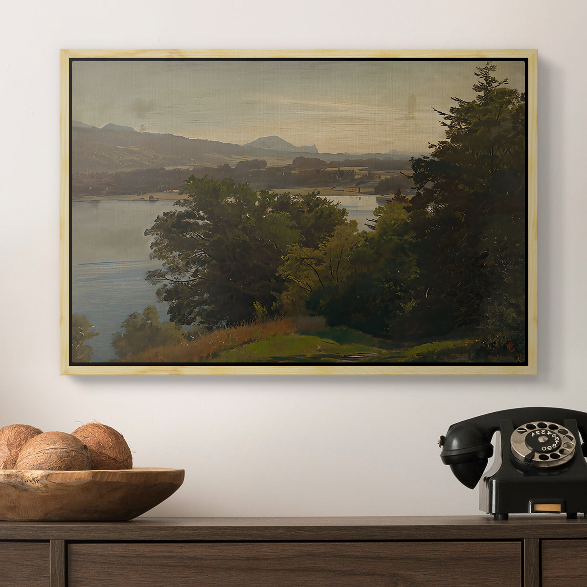 View of the Mondsee, 1870 - Floater Framed Canvas Print