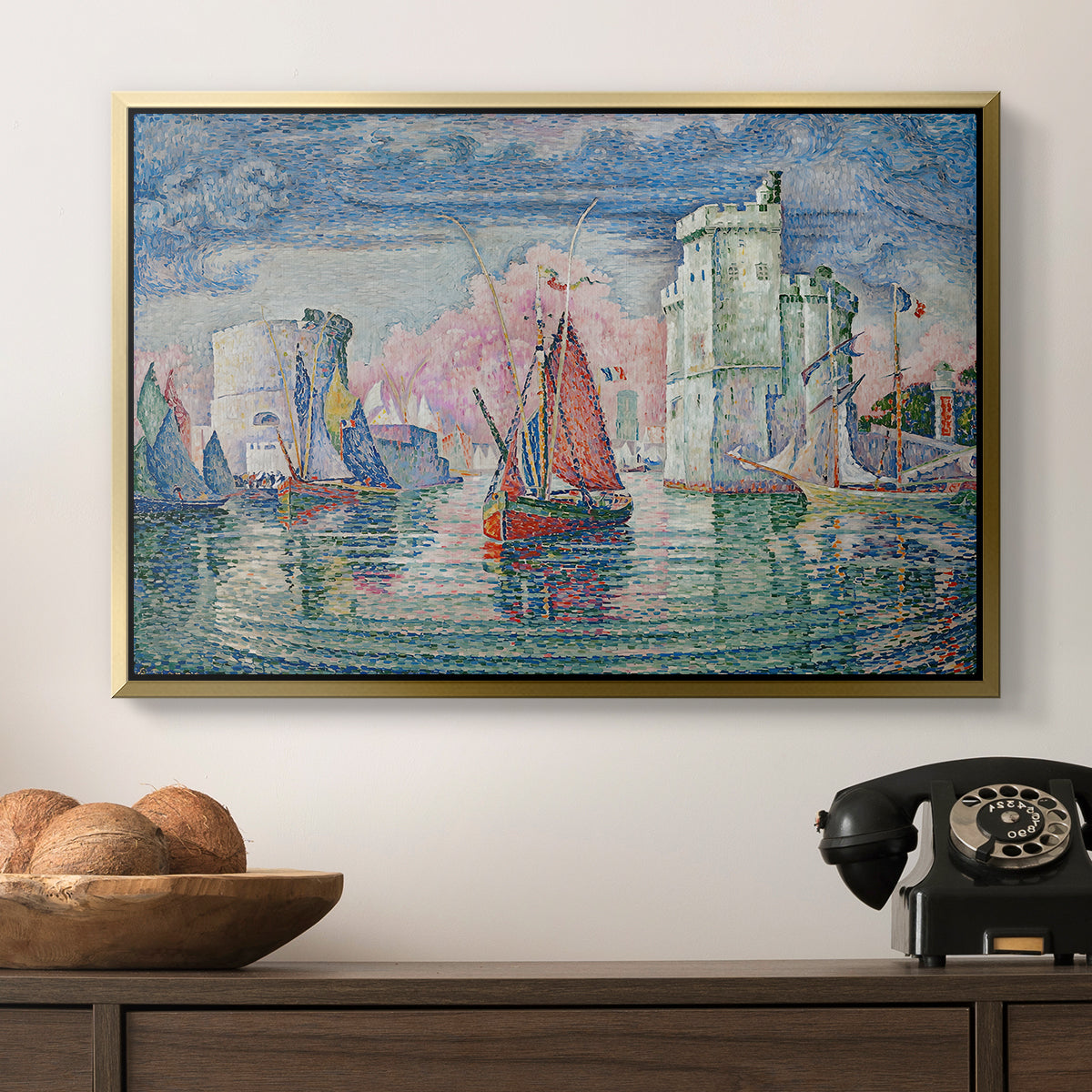 Entrance to the Port of La Rochelle, 1921 - Floater Framed Canvas Print
