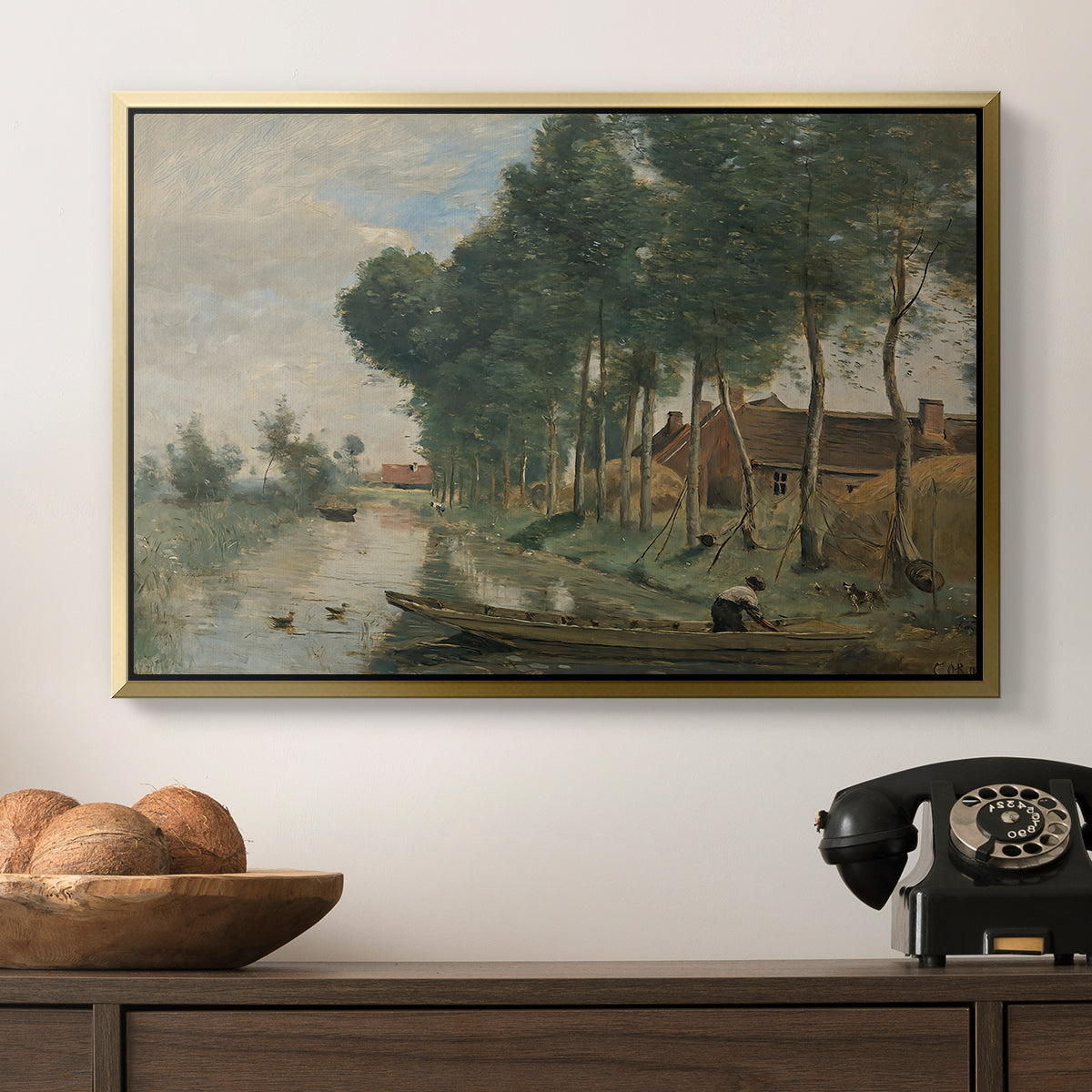 Landscape at Arleux-du-Nord, c. 1871-1874 - Floater Framed Canvas Print