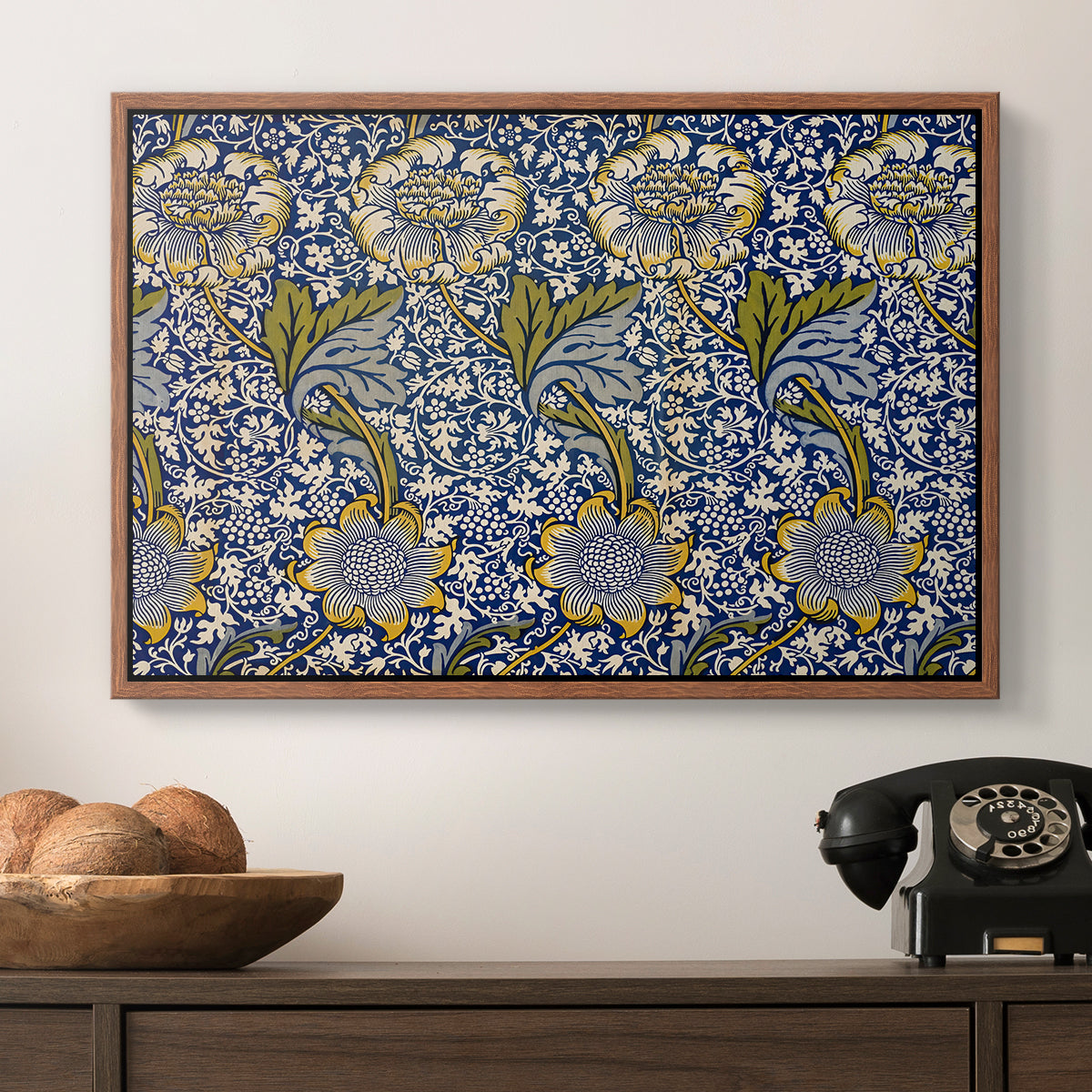 Kennet - Indigo/Gold, 1883 - Floater Framed Canvas Print