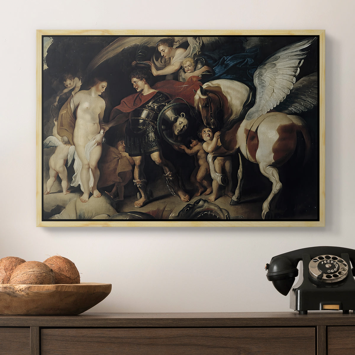 Perseus and Andromeda, c. 1620 - Floater Framed Canvas Print