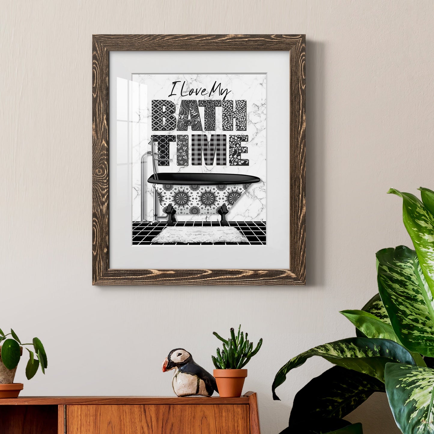 Bath Time - Premium Framed Print - Distressed Barnwood Frame - Ready to Hang