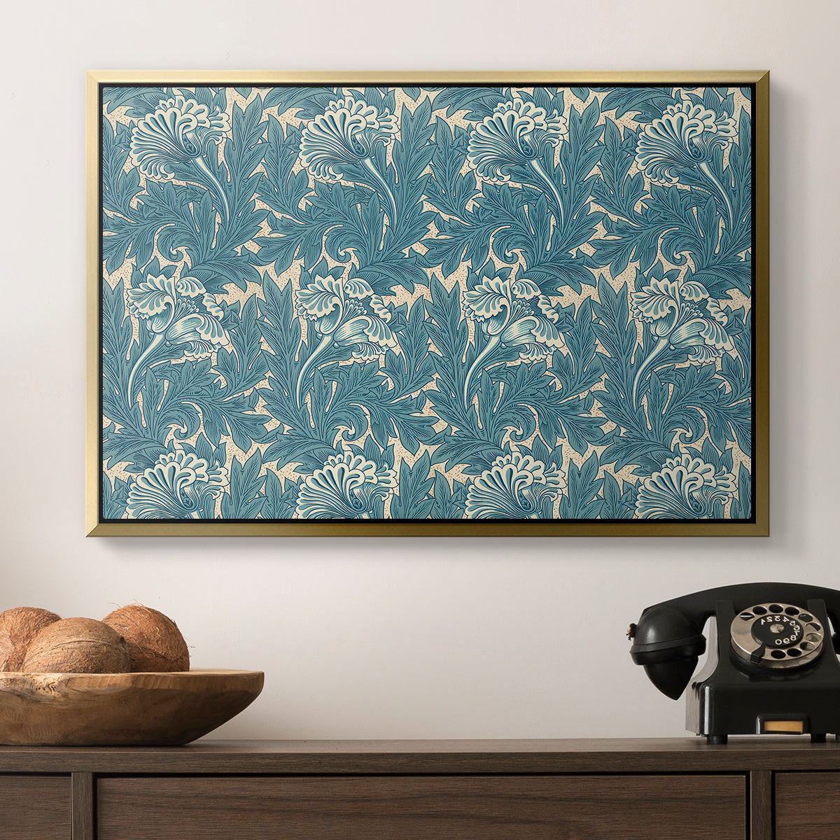 Tulip (Teal), 1875 - Floater Framed Canvas Print