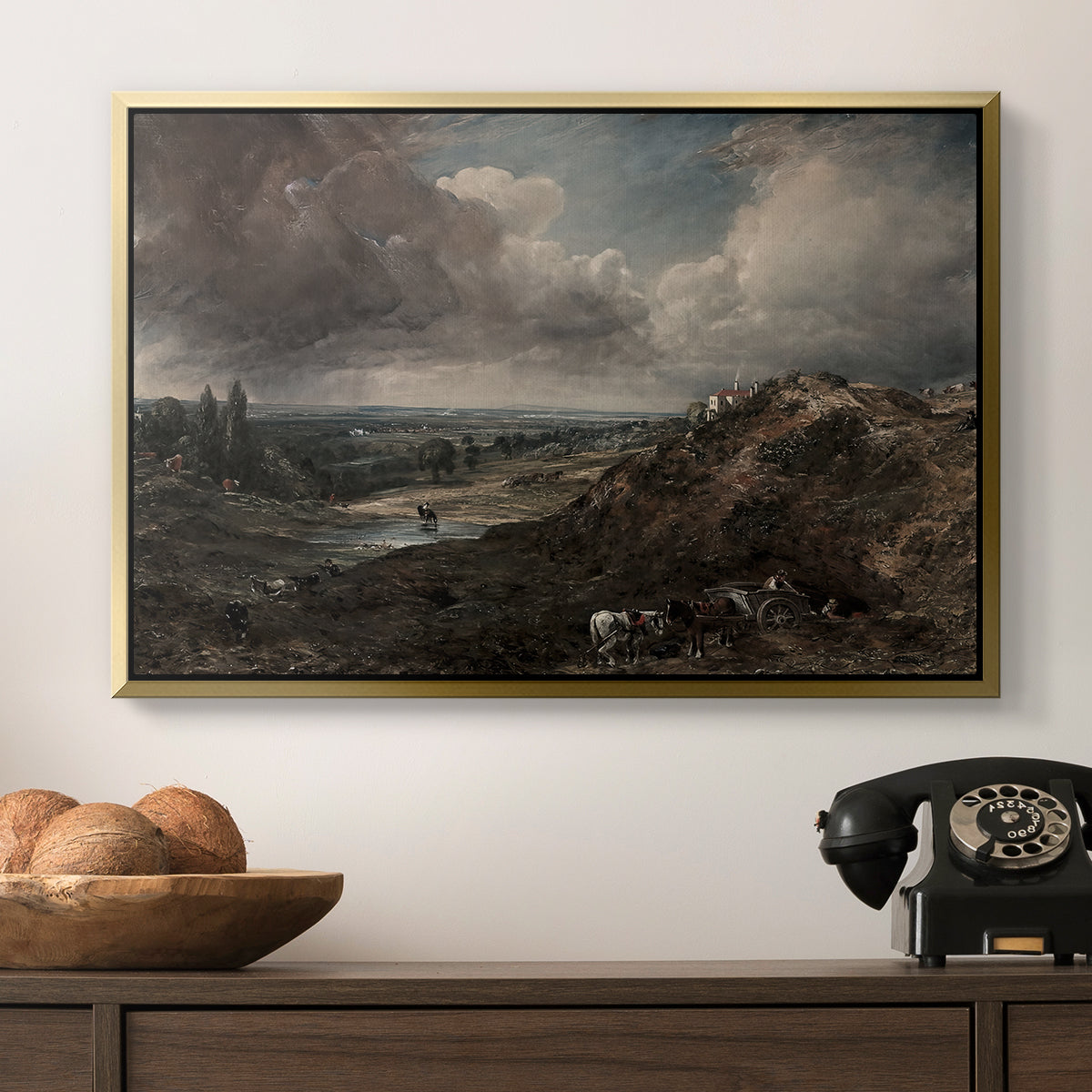 Branch Hill Pond, Hampstead Heath, c. 1828 - Floater Framed Canvas Print