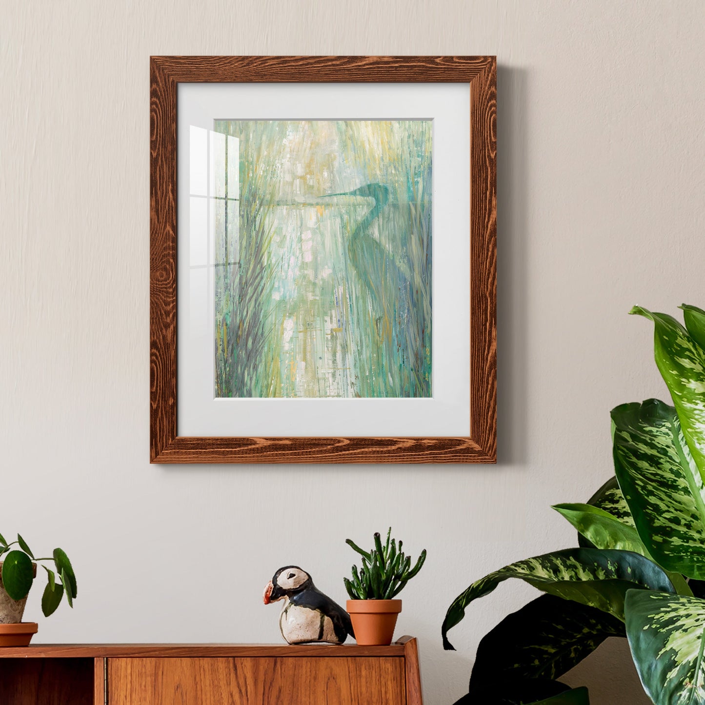 Morning Egret II - Premium Framed Print - Distressed Barnwood Frame - Ready to Hang