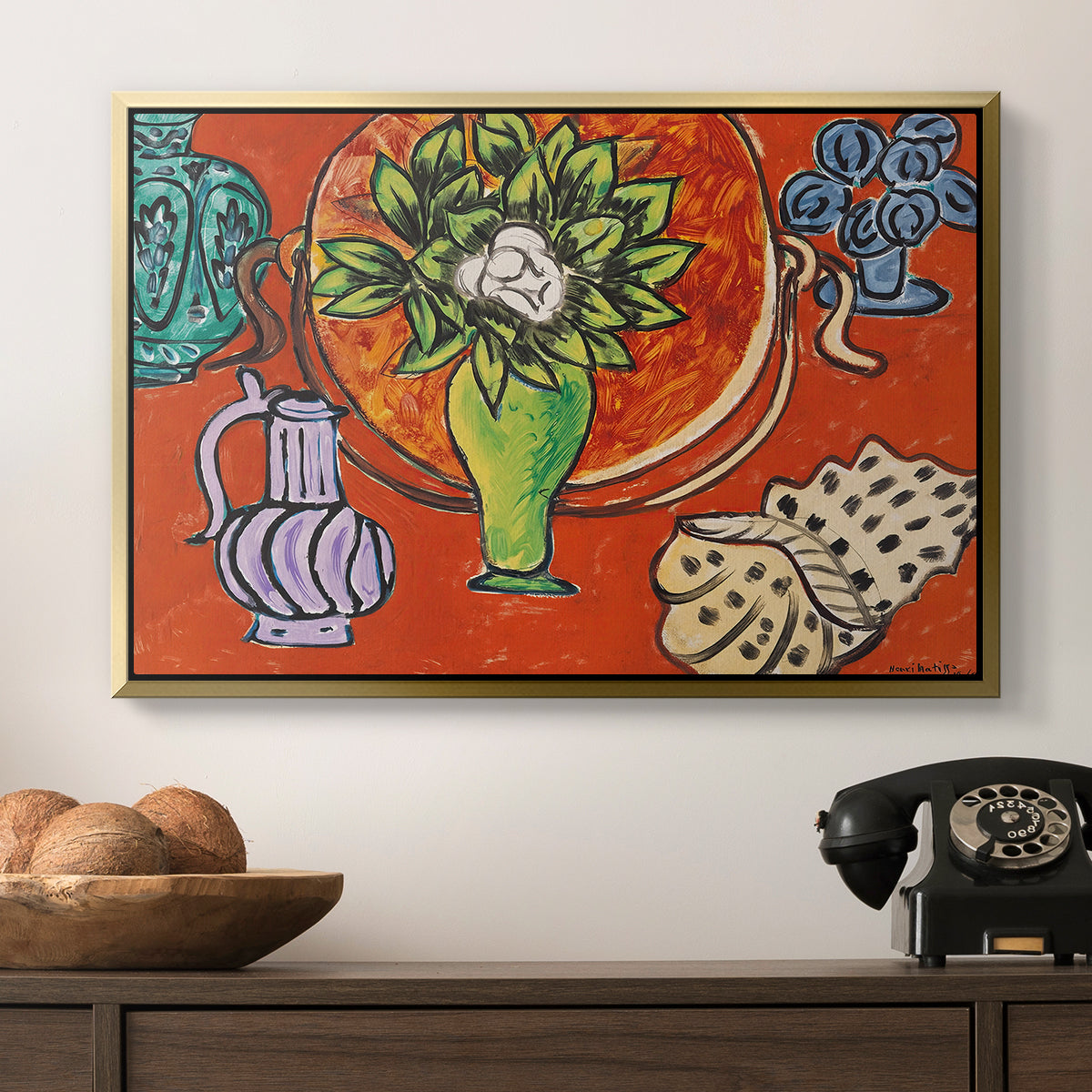 Still Life with a Magnolia (Nature morte au magnolia), 1941 - Floater Framed Canvas Print