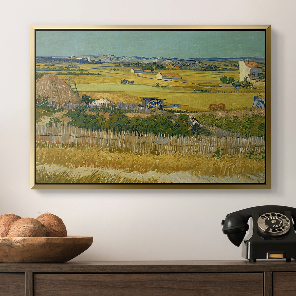 The Harvest, 1888 - Floater Framed Canvas Print