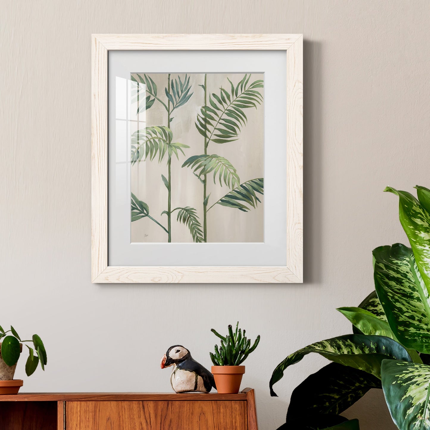 Modern Fronds I - Premium Framed Print - Distressed Barnwood Frame - Ready to Hang