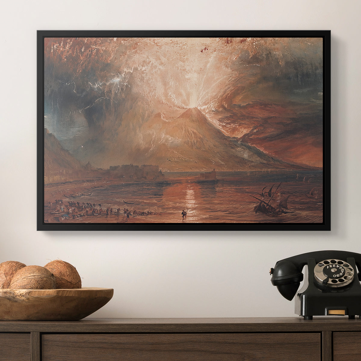 Vesuvius in Eruption, c. 1817 - Floater Framed Canvas Print