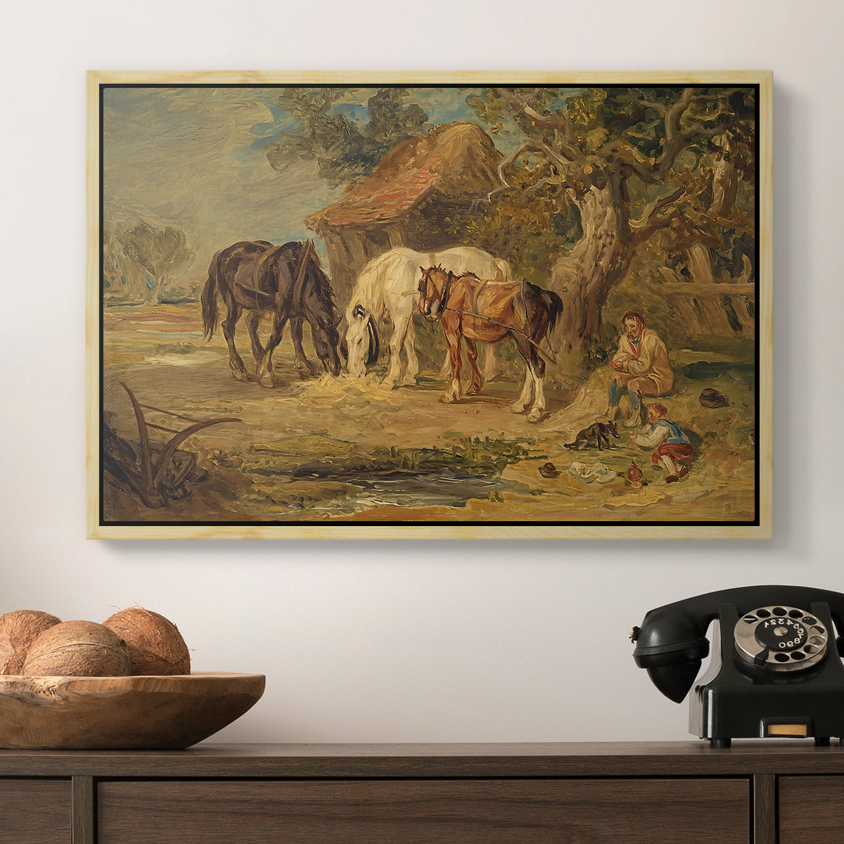 The Midday Meal, 1835 - Floater Framed Canvas Print
