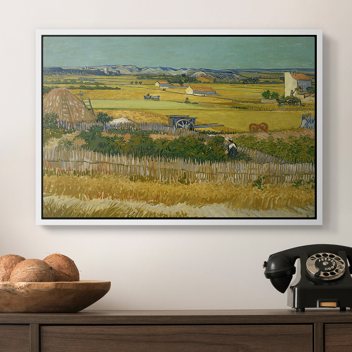 The Harvest, 1888 - Floater Framed Canvas Print