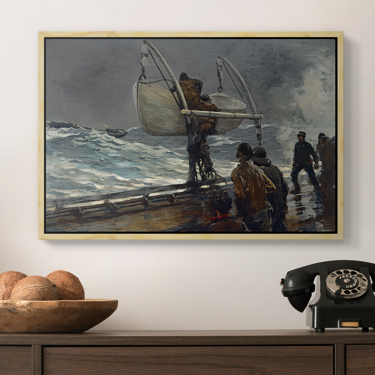 The Signal of Distress, c. 1896 - Floater Framed Canvas Print