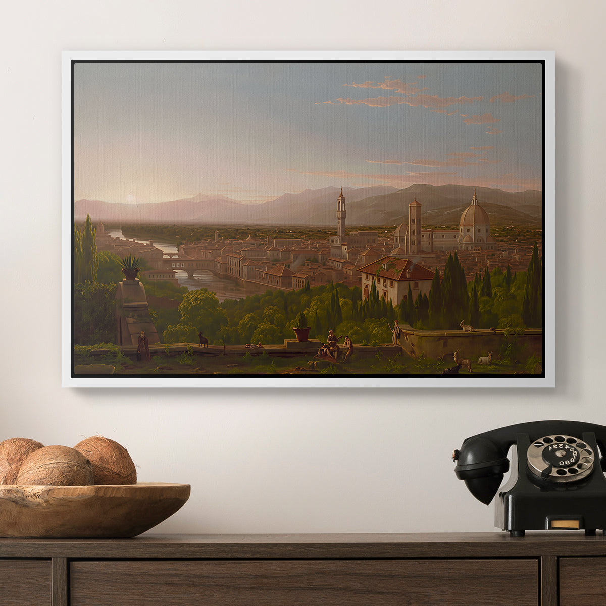 View of Florence from San Miniato, 1837 - Floater Framed Canvas Print