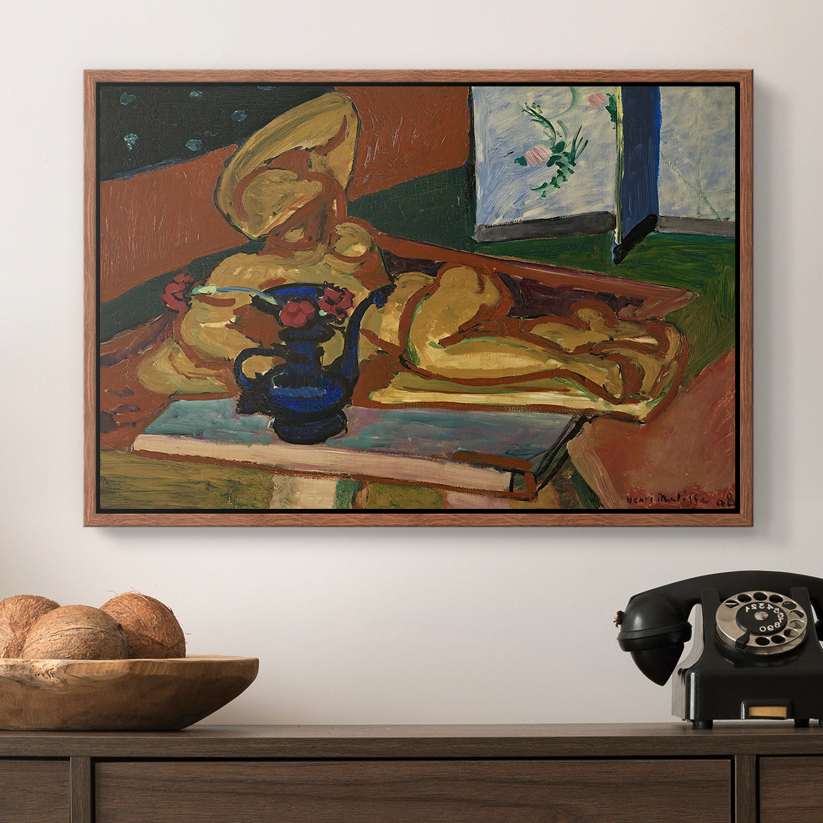 Sculpture and Persian Vase (The Bronze Figure), 1908 - Floater Framed Canvas Print
