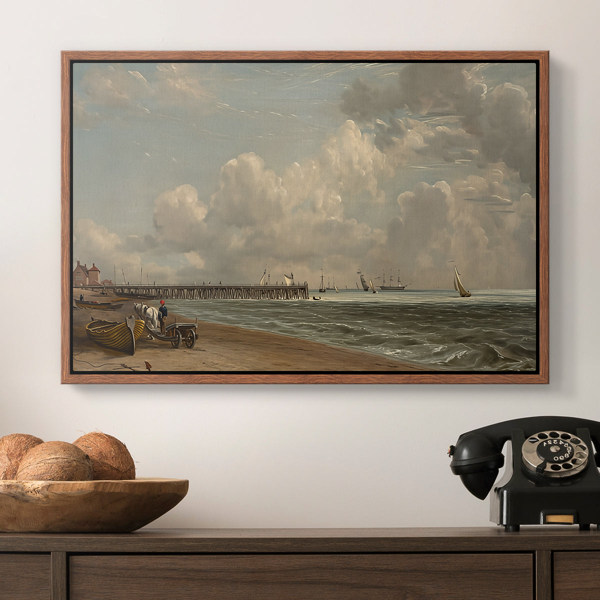 Yarmouth Jetty, 1822 - Floater Framed Canvas Print