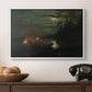 Spear Fishing on Lake Krøderen, 1851 - Floater Framed Canvas Print