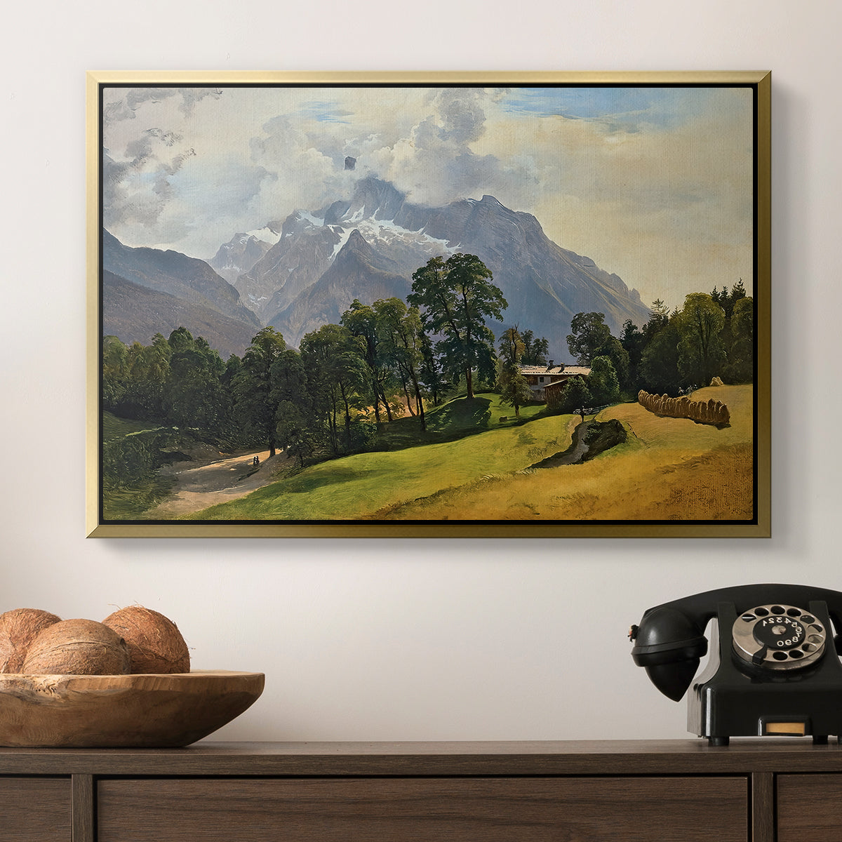 Mountains in Berchtesgaden - Floater Framed Canvas Print