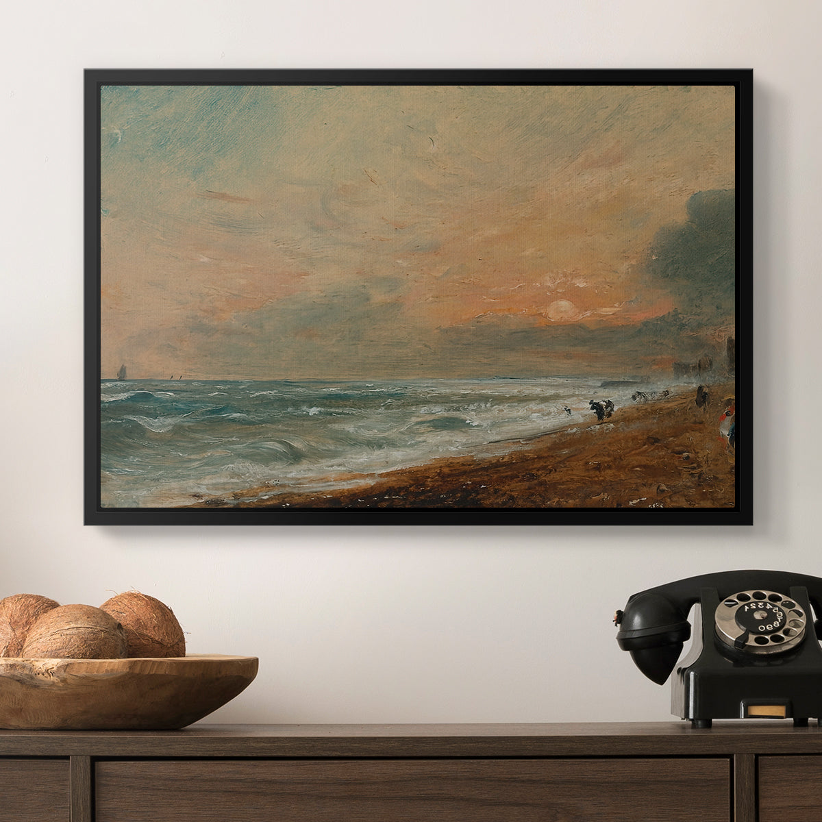 Hove Beach, c. 1824-1826 - Floater Framed Canvas Print