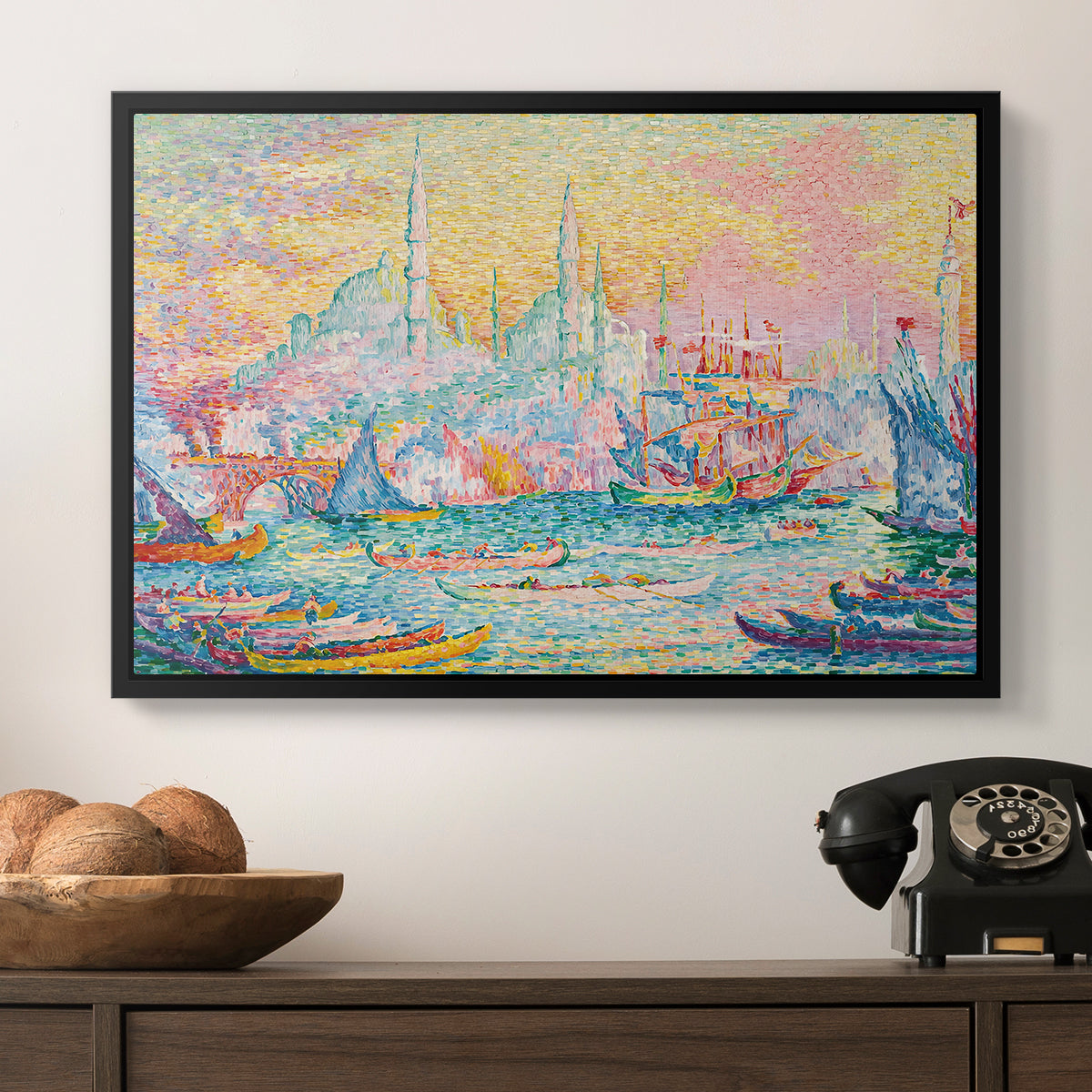 The Golden Horn, Constantinople, 1907 - Floater Framed Canvas Print