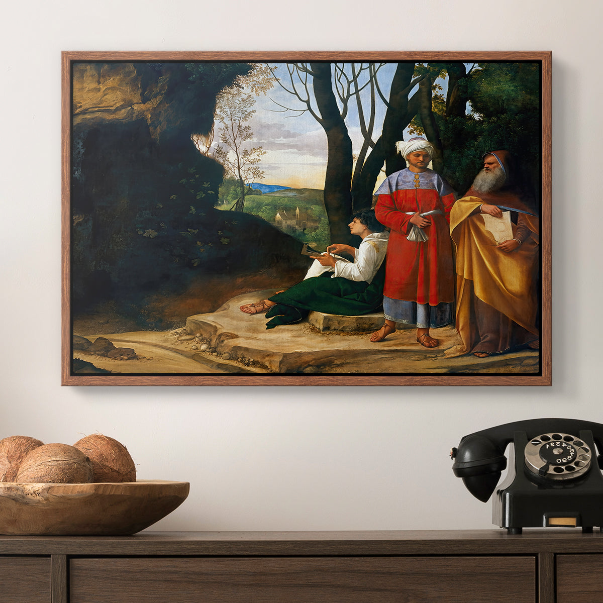 The Three Philosophers, c. 1508-1509 - Floater Framed Canvas Print