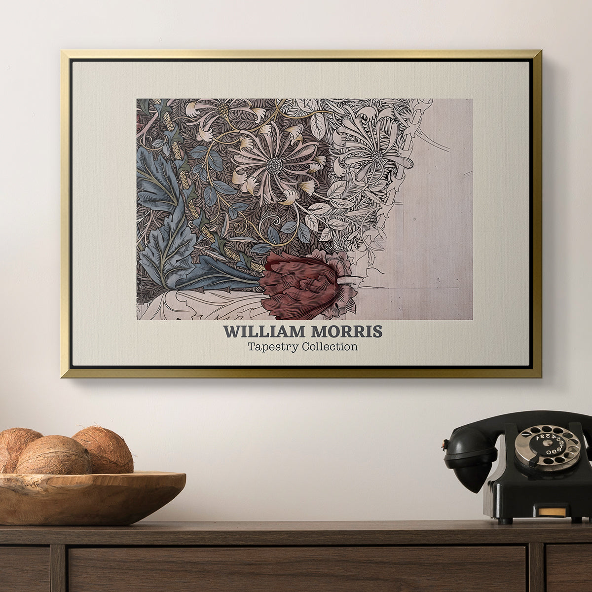 Honeysuckle (Tapestry Collection), 1874 - Floater Framed Canvas Print
