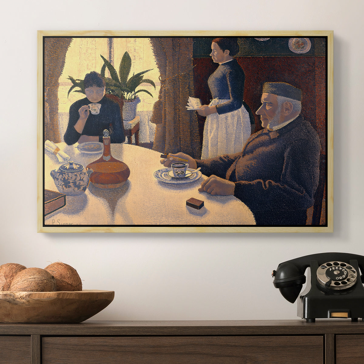 The Dining Room (Breakfast), 1886-1887 - Floater Framed Canvas Print