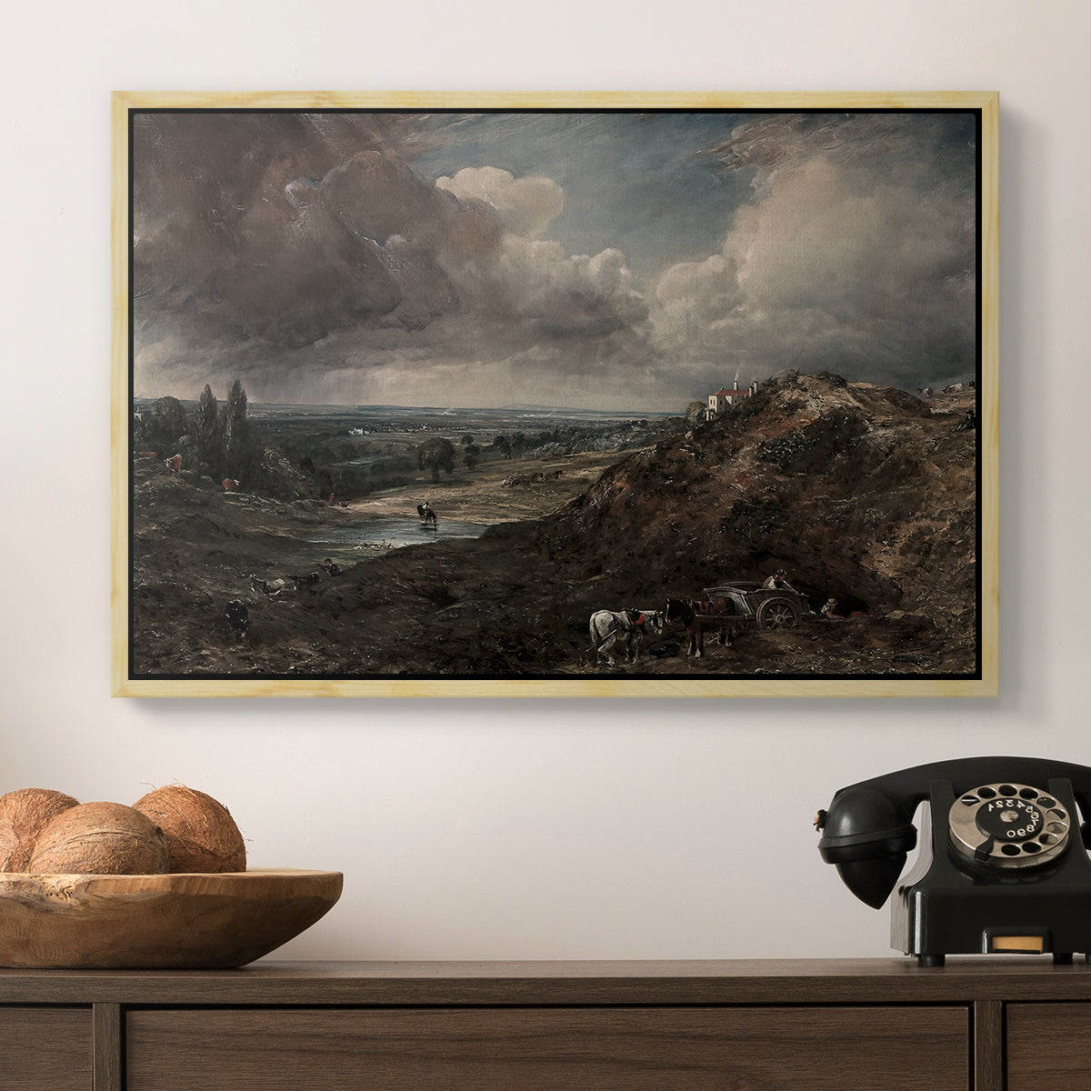 Branch Hill Pond, Hampstead Heath, c. 1828 - Floater Framed Canvas Print