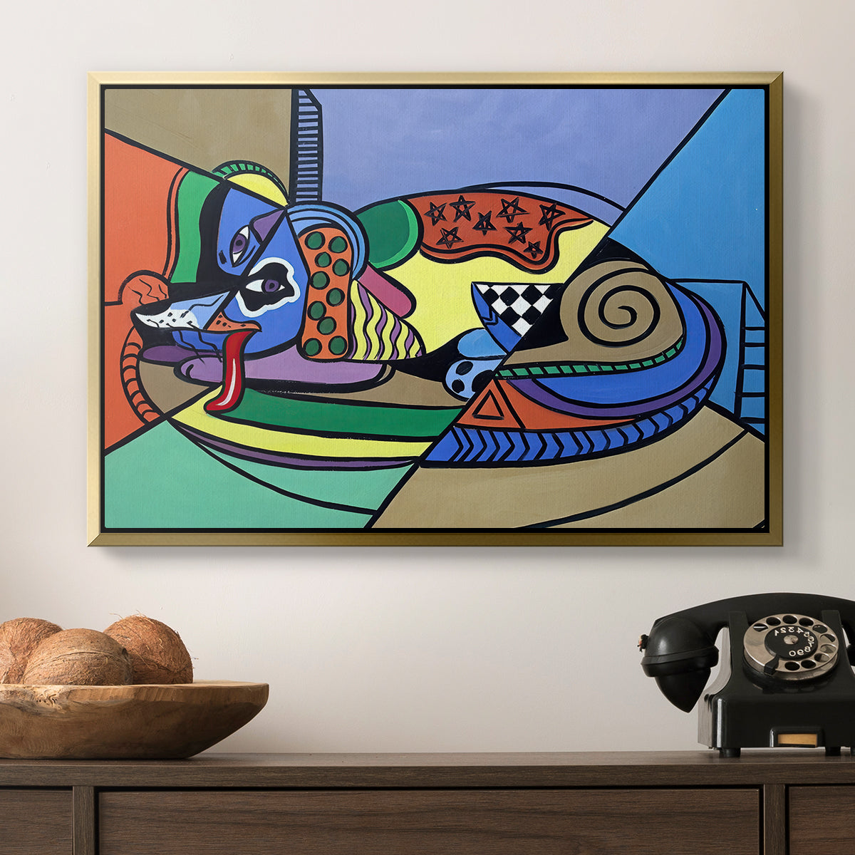 A Dog Named Picasso - Floater Framed Canvas Print