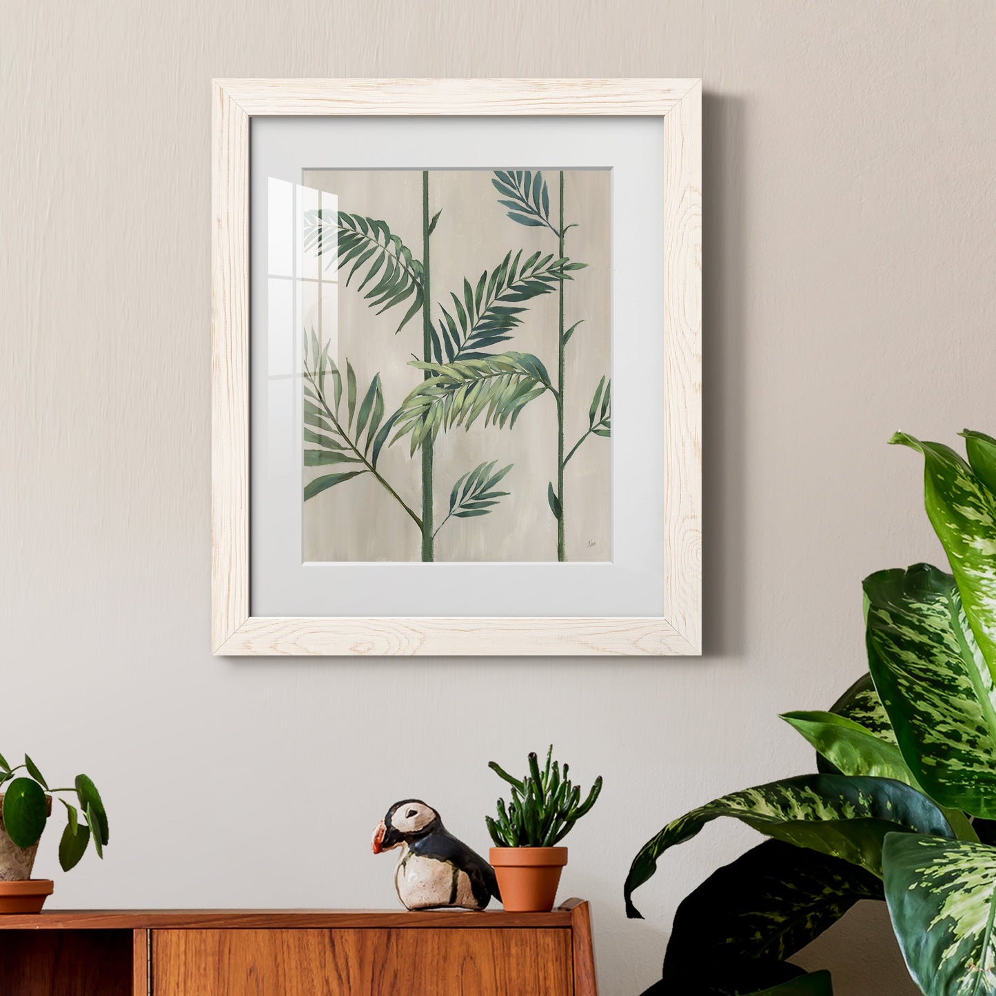 Modern Fronds II - Premium Framed Print - Distressed Barnwood Frame - Ready to Hang