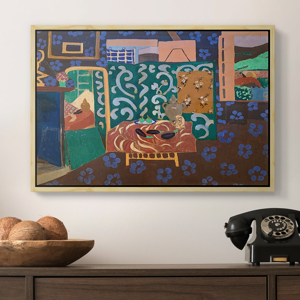 Interior with Aubergines, 1911 - Floater Framed Canvas Print