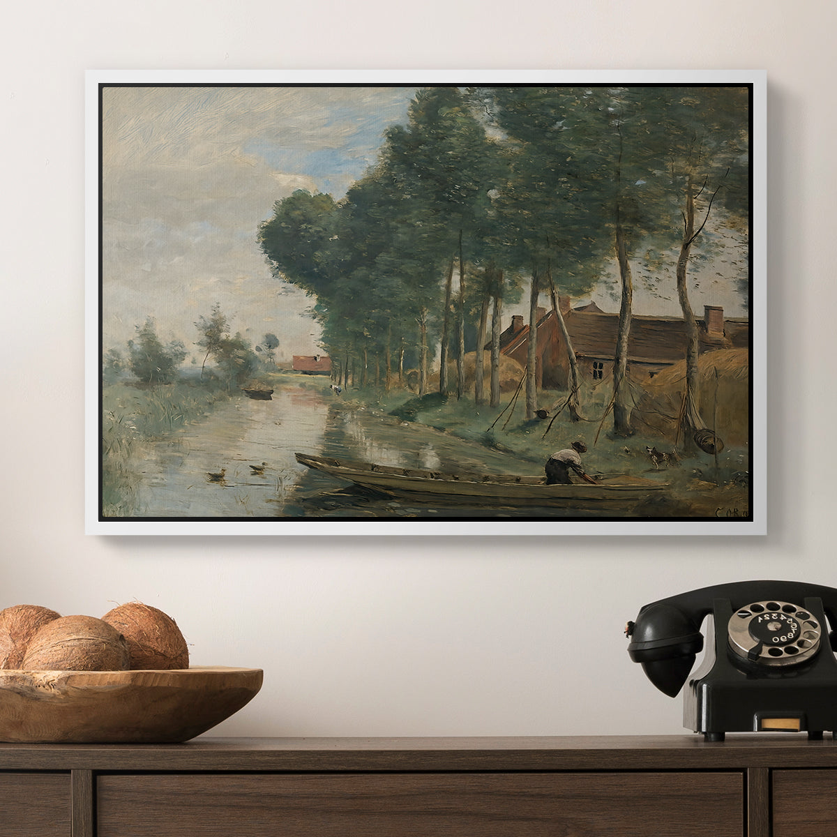 Landscape at Arleux-du-Nord, c. 1871-1874 - Floater Framed Canvas Print