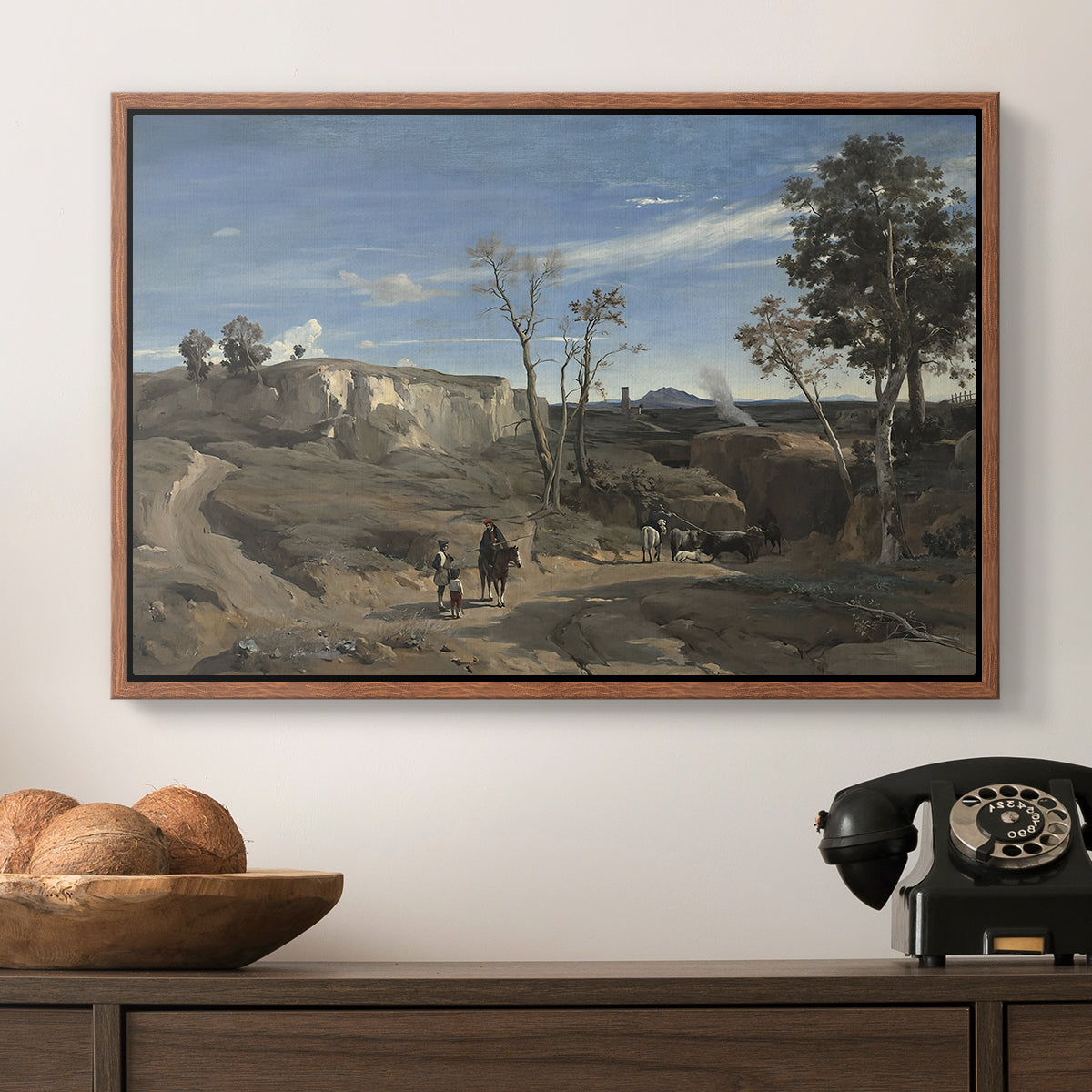 La Cervara, the Roman Campagna, c. 1830-1831 - Floater Framed Canvas Print
