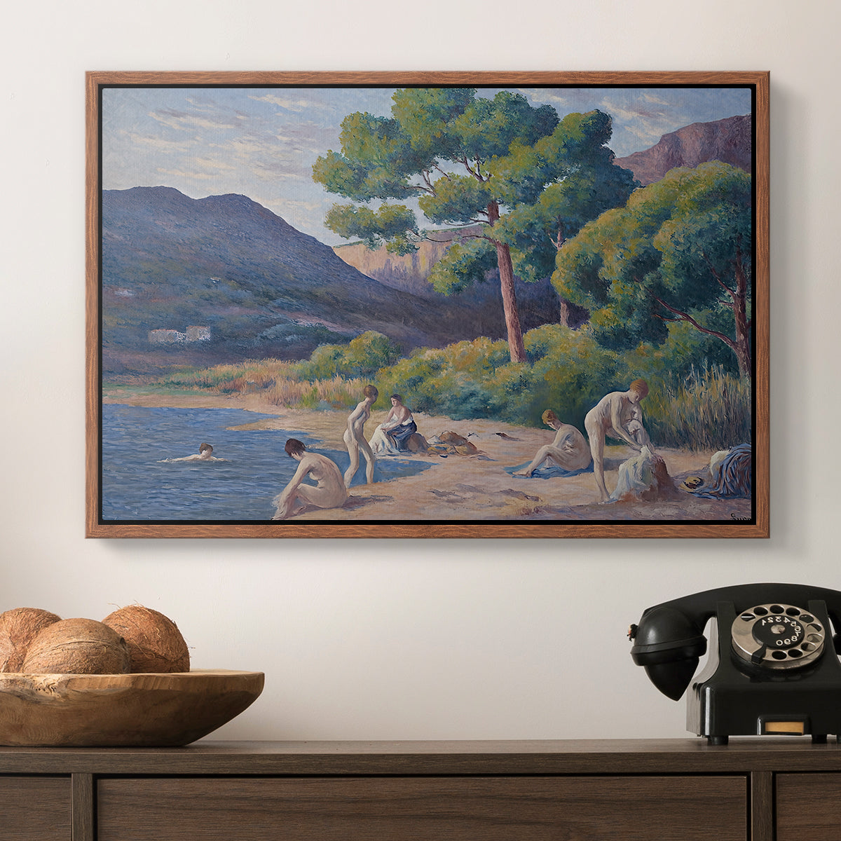 Bathers in Saint-Tropez, c. 1909 - Floater Framed Canvas Print