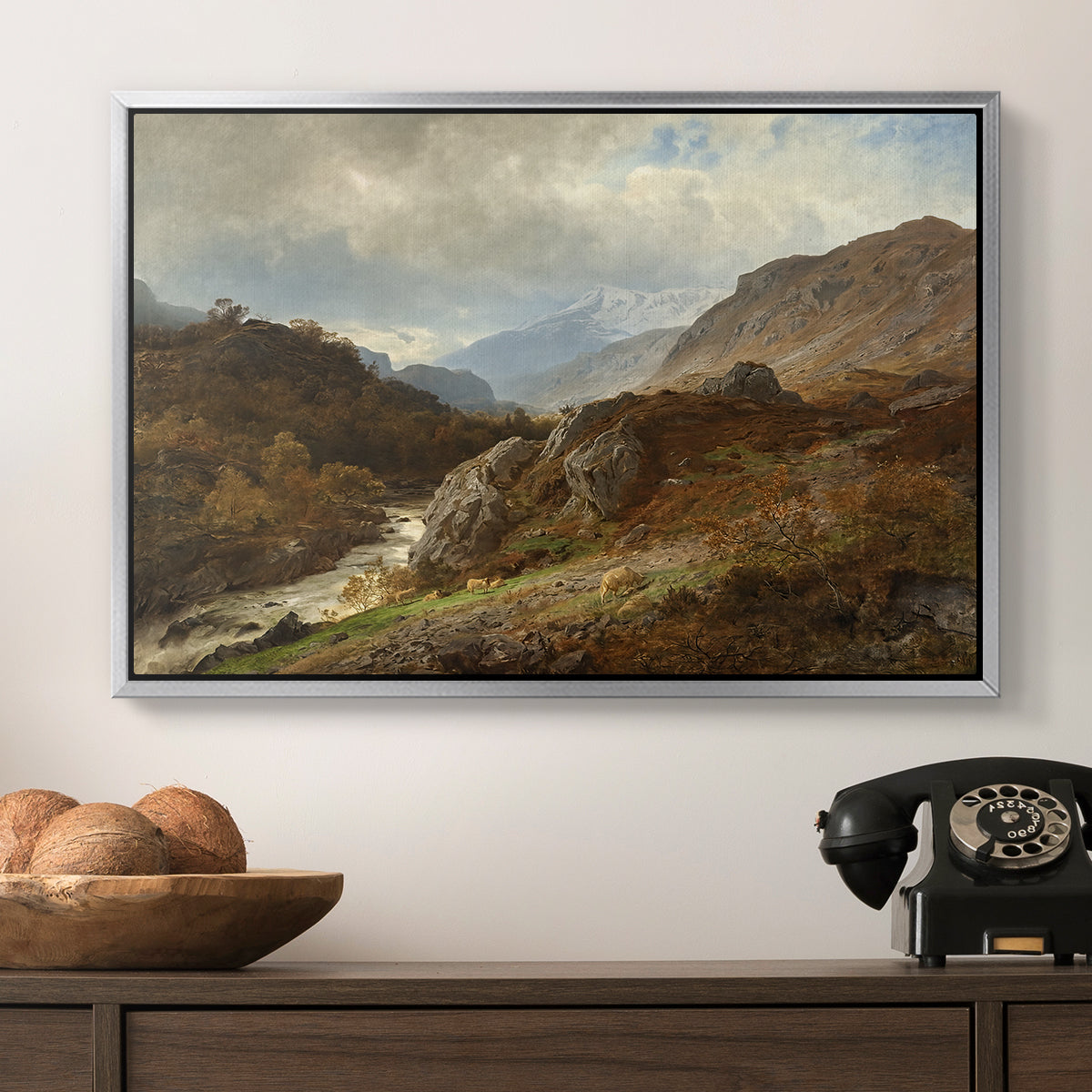 Mountain Landscape, 1864 - Floater Framed Canvas Print