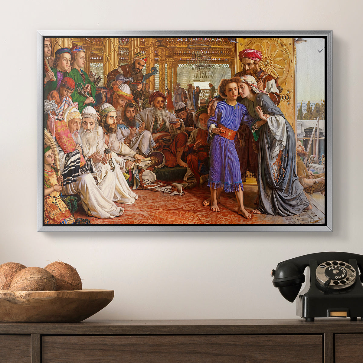 The Finding of the Saviour in the Temple, 1854-1860 - Floater Framed Canvas Print